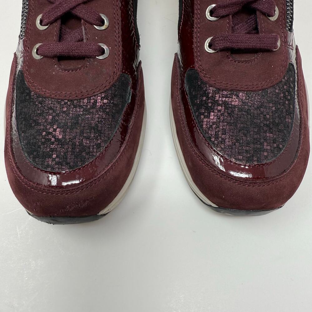 Mephisto YLONA Sneakers Women's 8.5 Marron Patent Leather Accents Metallic - Picture 9 of 13